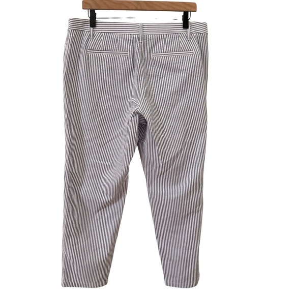 Talbots Sunshine Seersucker Relaxed Chino Striped Blue White Pants Size 10P - Picture 8 of 11